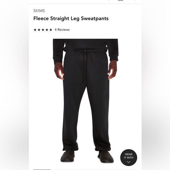 SKIMS Other - SKIMS Men's Fleece Straight Leg Sweatpants NWT